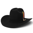 Sombrero Vaquero Stone Hats 100X de Lana Fina Negro San Judas– Horma El Fantasma con Plumas - Tombstone