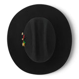 Sombrero Vaquero Stone Hats 100X de Lana Fina Negro San Judas– Horma El Fantasma con Plumas - Tombstone