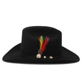 Sombrero Vaquero Stone Hats 100X de Lana Fina Negro San Judas– Horma El Fantasma con Plumas - Tombstone