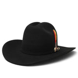 Sombrero Vaquero Stone Hats 100X de Lana Fina Negro San Judas– Horma Sinaloa con Plumas - Tombstone