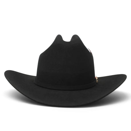 Sombrero Vaquero Stone Hats 100X de Lana Fina Negro San Judas– Horma Sinaloa con Plumas - Tombstone
