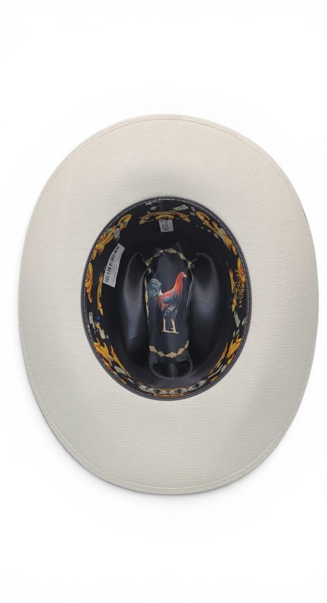 Sombrero Vaquero Telar 1x1 1000X Edicion Gallos Estilo Sinaloa Copa 4.5” con Pluma Genuina Incluida – Hooch HSA43 - Hooch
