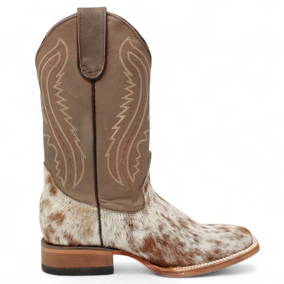 Tanner Mark Bota Cuadrada para Joven Piel Orignal - Pelo de Vaca - Tanner Mark Boots