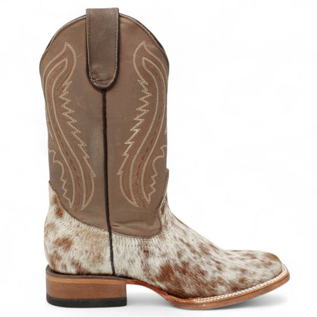 Tanner Mark Bota Cuadrada para Joven Piel Orignal - Pelo de Vaca - Tanner Mark Boots