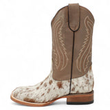 Tanner Mark Bota Cuadrada para Joven Piel Orignal - Pelo de Vaca - Tanner Mark Boots