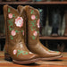 Tanner Mark Girl's Leather Square Toe Boots - Genova Rose - Tanner Mark Boots