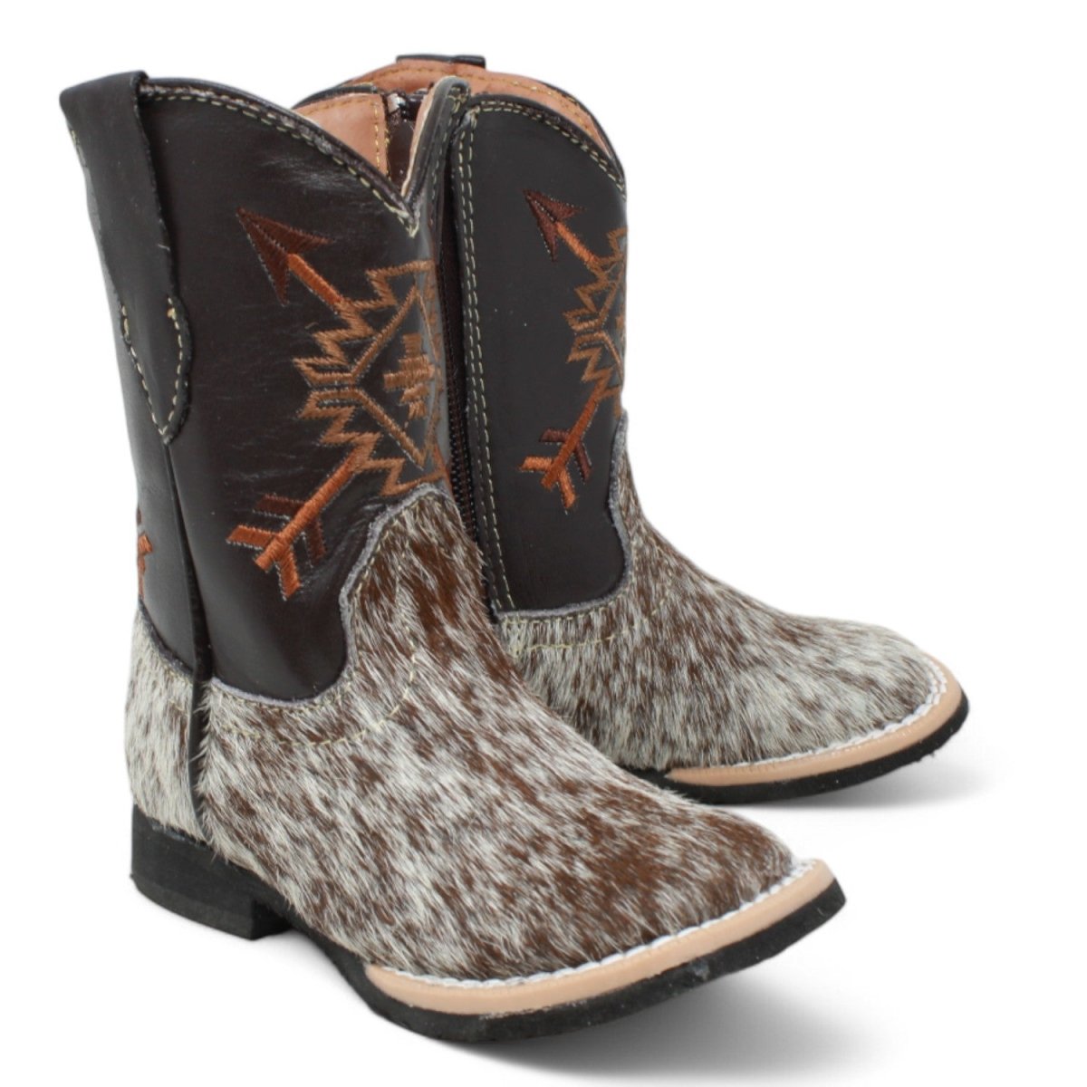 Tanner Mark Infant Leather Square Toe Boots Cow Hair Brown - Tanner Mark Boots