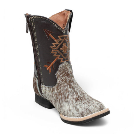 Tanner Mark Infant Leather Square Toe Boots Cow Hair Brown - Tanner Mark Boots