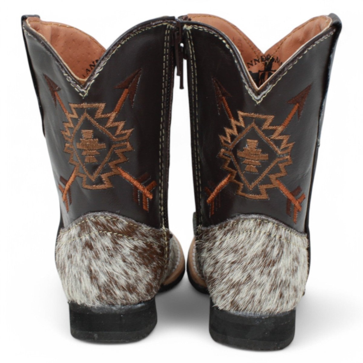 Tanner Mark Infant Leather Square Toe Boots Cow Hair Brown - Tanner Mark Boots