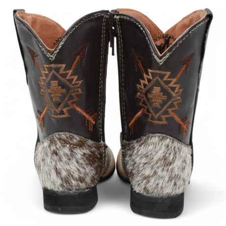 Tanner Mark Infant Leather Square Toe Boots Cow Hair Brown - Tanner Mark Boots