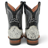 Tanner Mark Kids Leather Square Toe Boots Cow Hair Black - Tanner Mark Boots