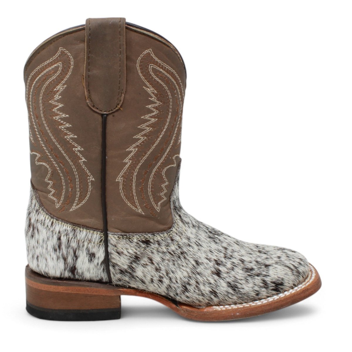 Tanner Mark Kids Leather Square Toe Boots Cow Hair Brown - Tanner Mark Boots