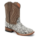 Tanner Mark Kids Leather Square Toe Boots Cow Hair Brown - Tanner Mark Boots