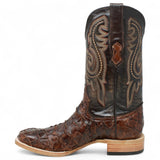 Tanner Mark Men's Genuine Monster Fish Leather Square Toe Boots Chocolate TMX201307 - Tanner Mark Boots