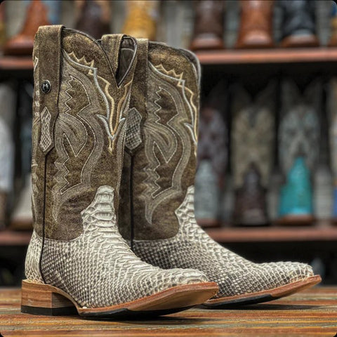 Original Python Boots Square Toe Natural Matte Color  display picture 2