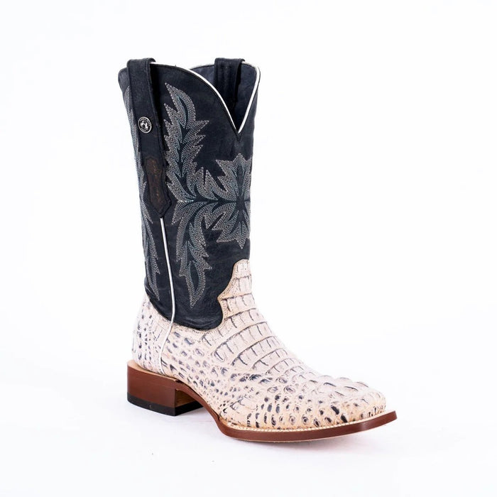 Tanner Mark Men's Print Caiman Hornback Square Toe Boots Natural - Tanner Mark Boots