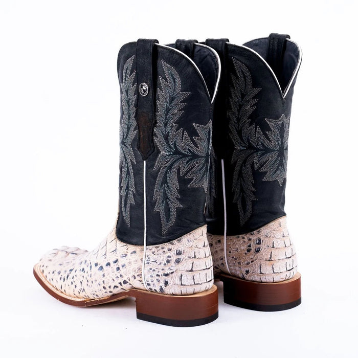 Tanner Mark Men's Print Caiman Hornback Square Toe Boots Natural - Tanner Mark Boots