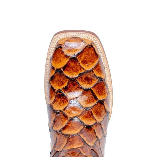 Tanner Mark Men's Print Monster Fish Square Toe Boots Cognac TM201715 - Tanner Mark Boots