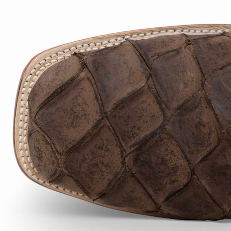 Tanner Mark Men's Print Monster Fish Square Toe Boots Nicotine TM205559 - Tanner Mark Boots