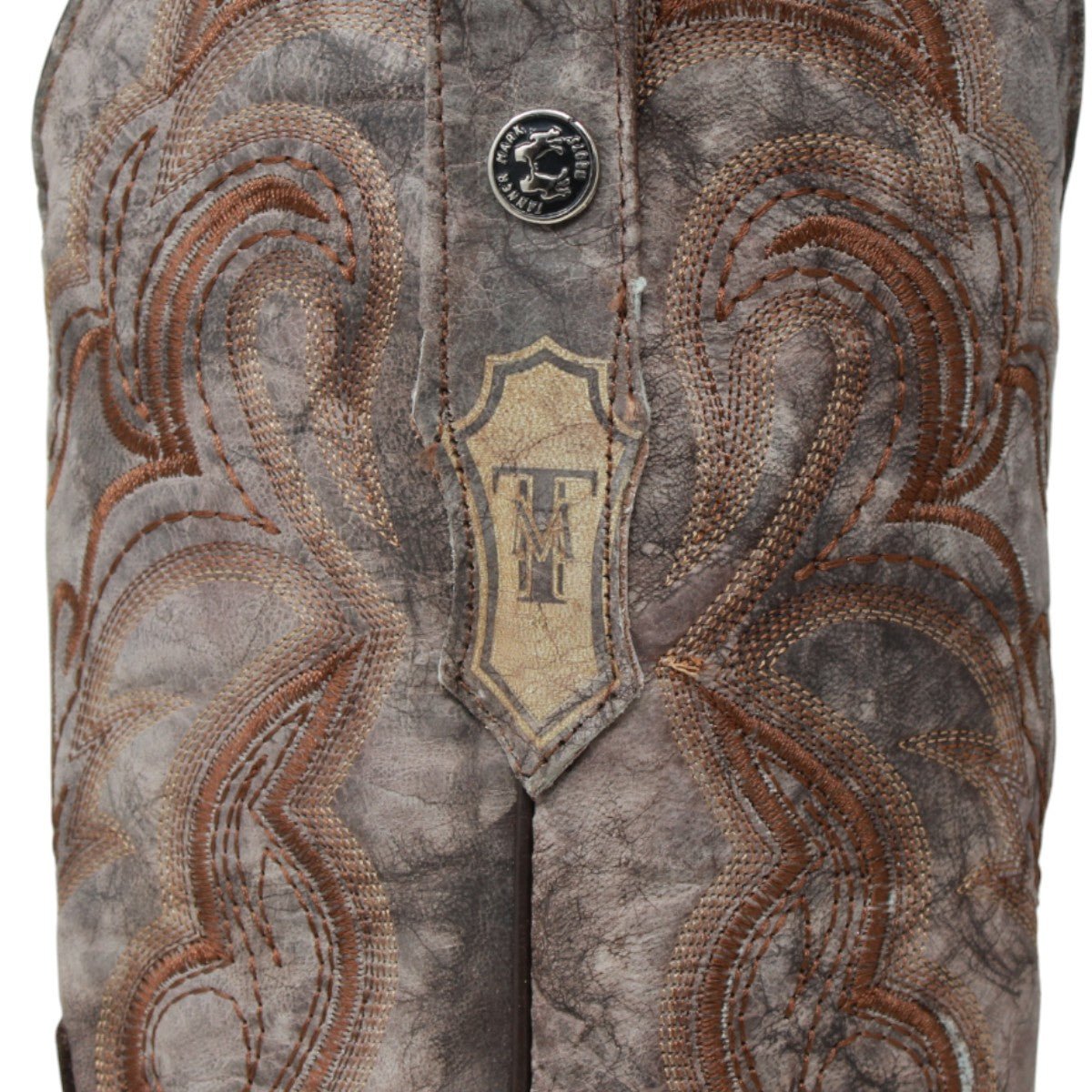 Tanner Mark Men's Print Monster Fish Square Toe Boots Nicotine TM205559 - Tanner Mark Boots