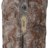 Tanner Mark Men's Print Monster Fish Square Toe Boots Nicotine TM205559 - Tanner Mark Boots