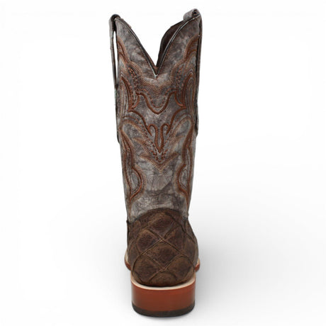 Tanner Mark Men's Print Monster Fish Square Toe Boots Nicotine TM205559 - Tanner Mark Boots