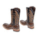 Tanner Mark Men's Print Ostrich Square Toe Boots Rustic Brown TM200960 - Tanner Mark Boots