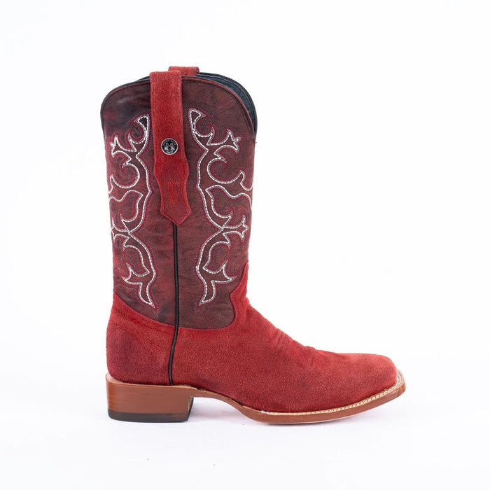 Tanner Mark Men's Whiskey Jack Square Toe Leather Boots Ruff Out Red - Tanner Mark Boots