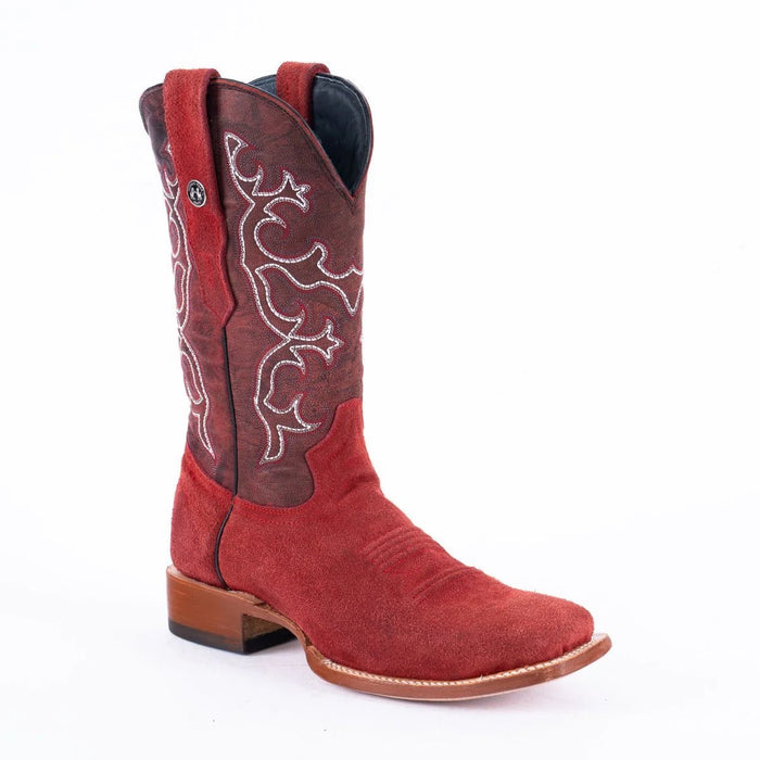 Tanner Mark Men's Whiskey Jack Square Toe Leather Boots Ruff Out Red - Tanner Mark Boots