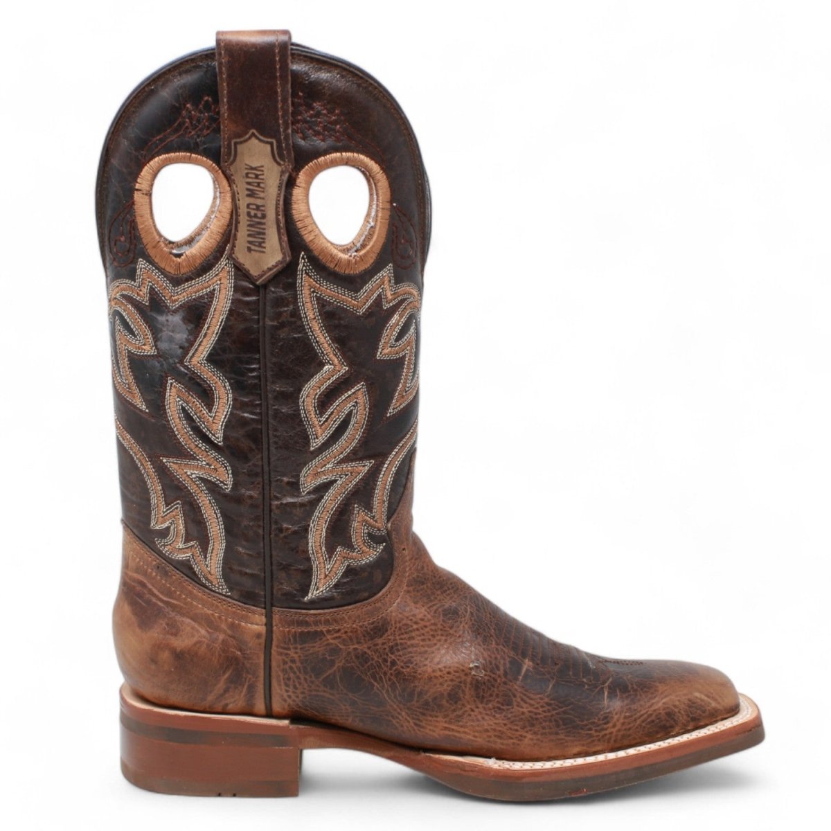 Tanner Mark Men's Woodrow Square Toe Leather Boots Mocha Brown