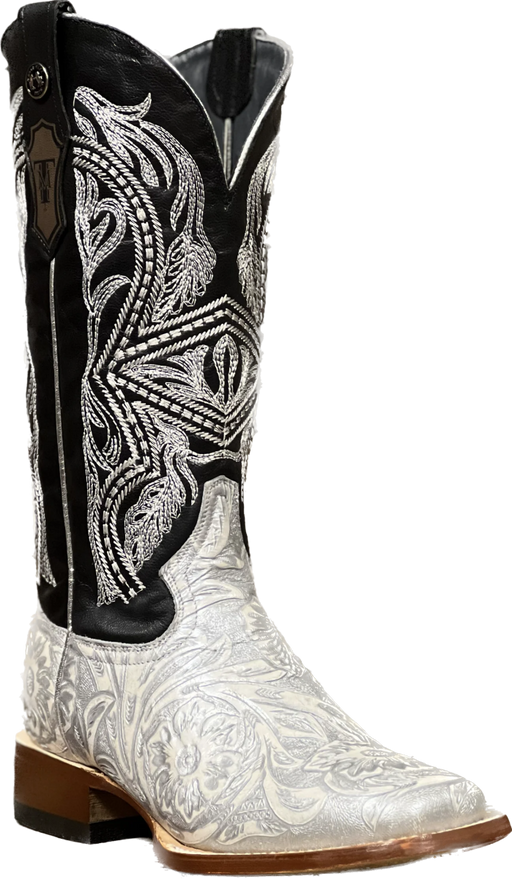 Tanner Mark Women's "Chrome" Saddle Stamp Leather Square Toe Boots - Tanner Mark Boots