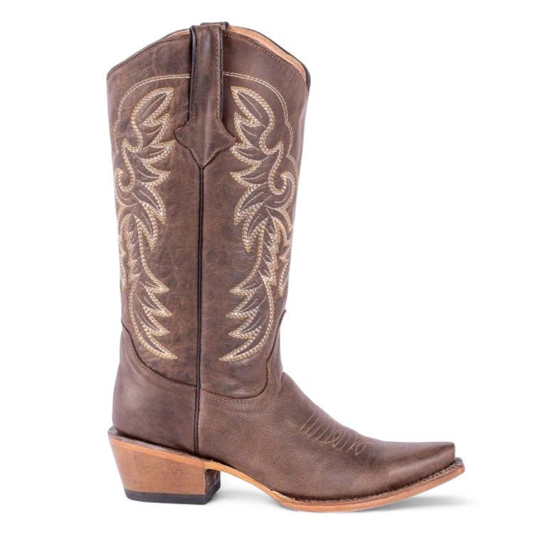 Tanner Mark Women's Classic Calf Snip Toe Leather Boots Brown - Tanner Mark Boots