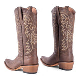 Tanner Mark Women's Classic Calf Snip Toe Leather Boots Brown - Tanner Mark Boots