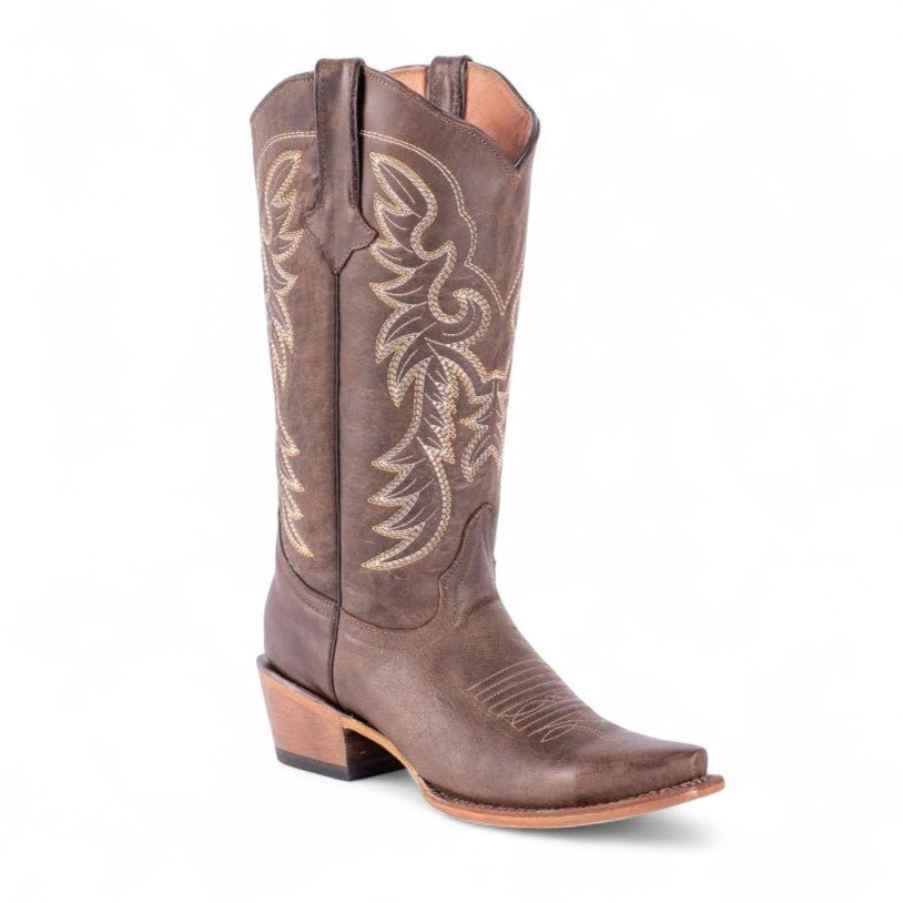 Tanner Mark Women's Classic Calf Snip Toe Leather Boots Brown - Tanner Mark Boots