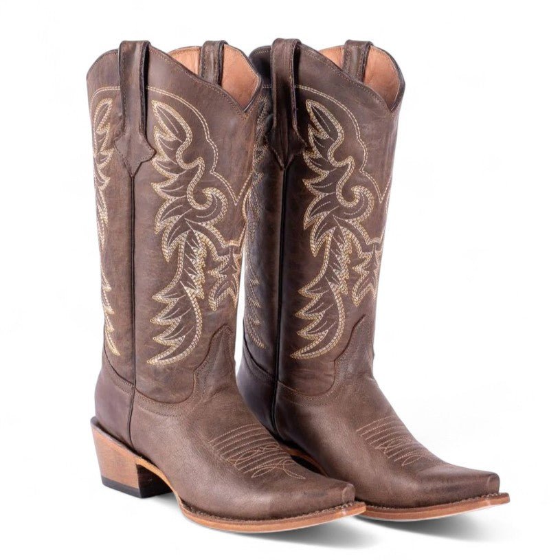 Tanner Mark Women's Classic Calf Snip Toe Leather Boots Brown - Tanner Mark Boots