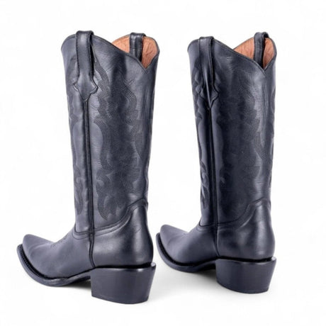 Tanner Mark Women's Dark Horse Snip Toe Leather Boots Black Calf - Tanner Mark Boots