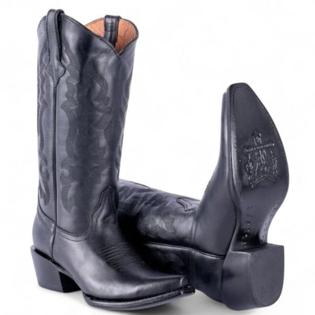 Tanner Mark Women's Dark Horse Snip Toe Leather Boots Black Calf - Tanner Mark Boots