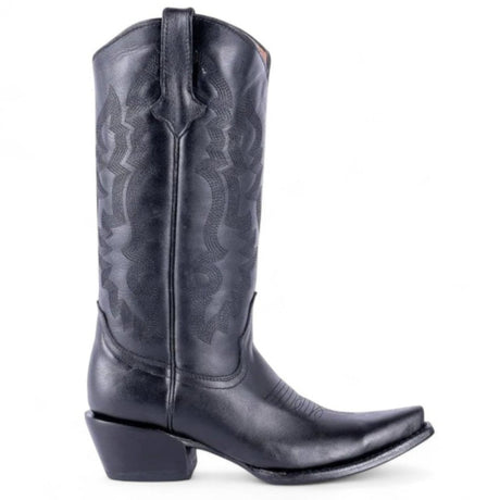 Tanner Mark Women's Dark Horse Snip Toe Leather Boots Black Calf - Tanner Mark Boots