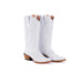 Tanner Mark Women's Dragon Square Toe Leather Boots White & Silver - Tanner Mark Boots