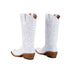 Tanner Mark Women's Dragon Square Toe Leather Boots White & Silver - Tanner Mark Boots