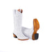 Tanner Mark Women's Dragon Square Toe Leather Boots White & Silver - Tanner Mark Boots