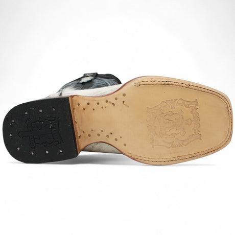 Tanner Mark Women's Full Hair On Cowhide Square Toe Boots - Black & White - Tanner Mark Boots