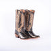 Tanner Mark Women's Hand Tooled Square Toe Leather Boots Gold - Tanner Mark Boots