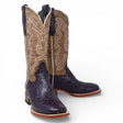 Tanner Mark Women's Hand Tooled Square Toe Leather Boots Grape - Tanner Mark Boots