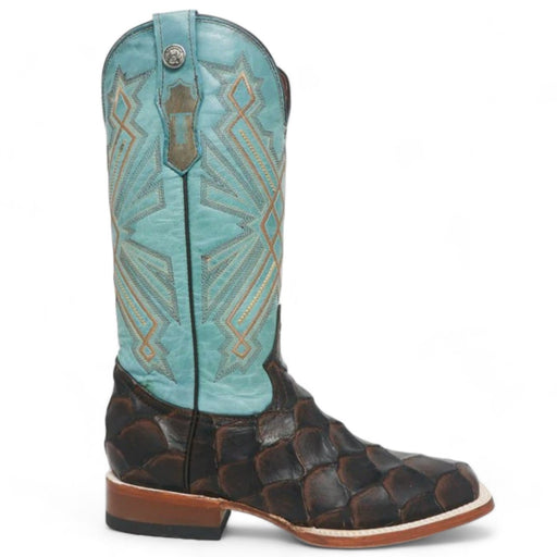 Tanner Mark Women's 'Kaci Mae' Print Monster Fish Square Toe Boots Choco - Tanner Mark Boots