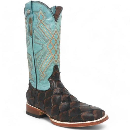 Tanner Mark Women's 'Kaci Mae' Print Monster Fish Square Toe Boots Choco - Tanner Mark Boots