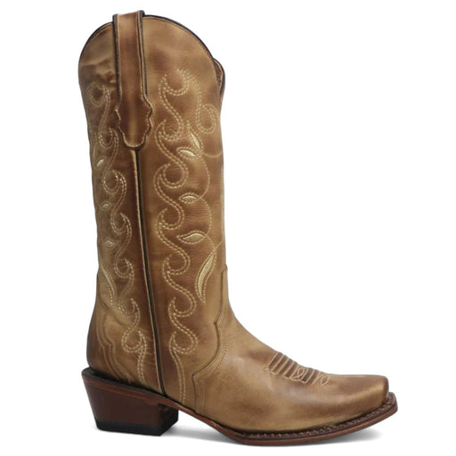 Tanner Mark Women's 'Lewisville' Leather Square Toe Boots Sand - Tanner Mark Boots