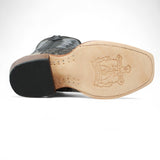 Tanner Mark Women's Olene Full Hair On Cowhide Square Toe Boots - Salt & Pepper - Tanner Mark Boots