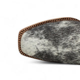 Tanner Mark Women's Olene Full Hair On Cowhide Square Toe Boots - Salt & Pepper - Tanner Mark Boots