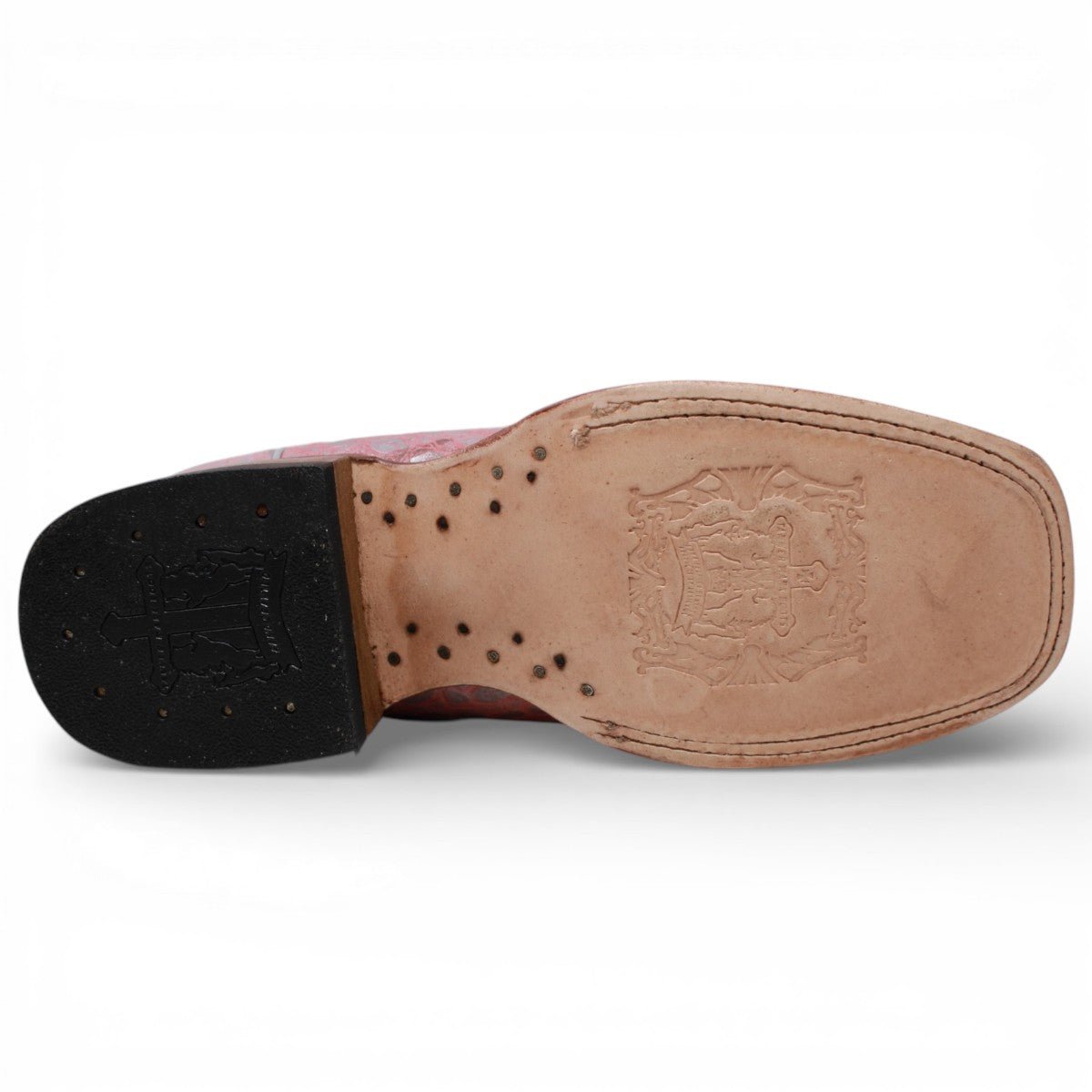 Tanner Mark Women's Print Caiman Belly Square Toe Boots Light Pink - Tanner Mark Boots